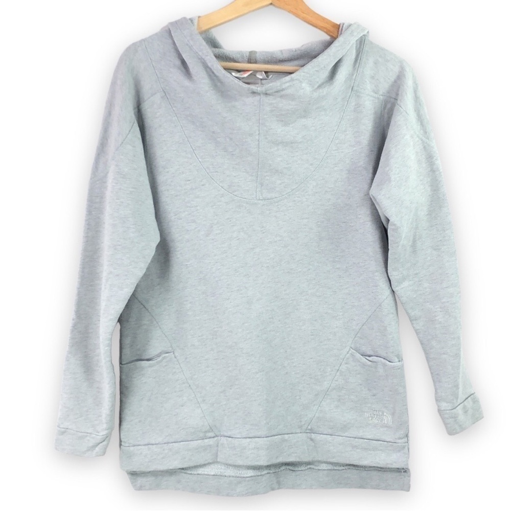 The North Face - Light Grey Pullover Hooded Sweater Jacket Pockets - M